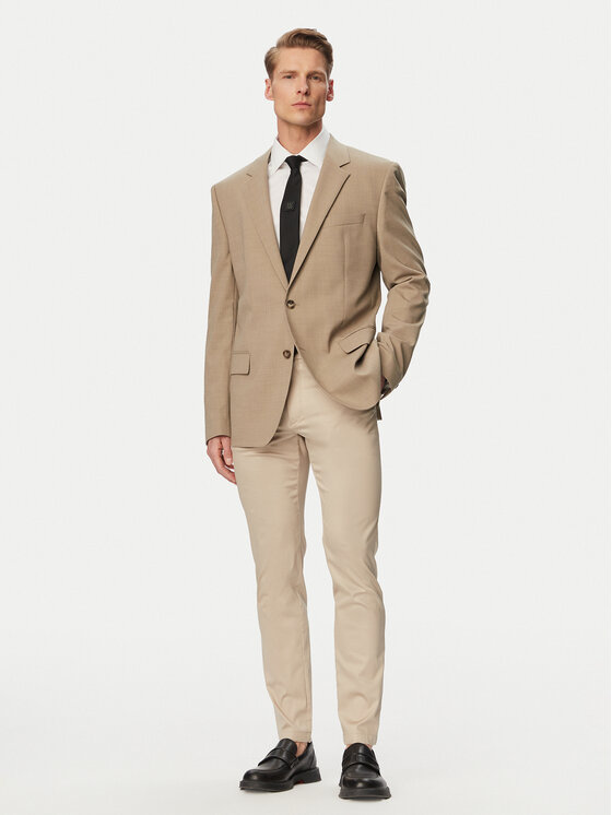 BOSS BOSS Auduma bikses P-Kaiton1 50553841 Bēšs Slim Fit