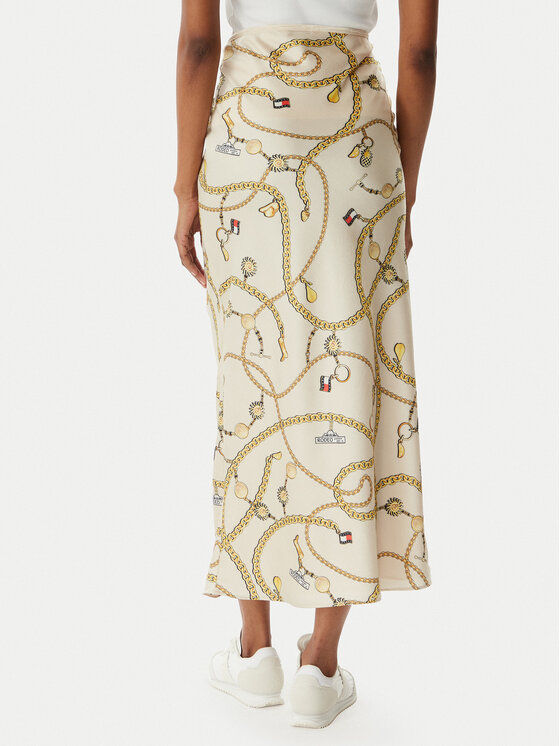 Tommy Jeans Tommy Jeans Gonna maxi Chain Print DW0DW22298 Beige chiaro Slim Fit