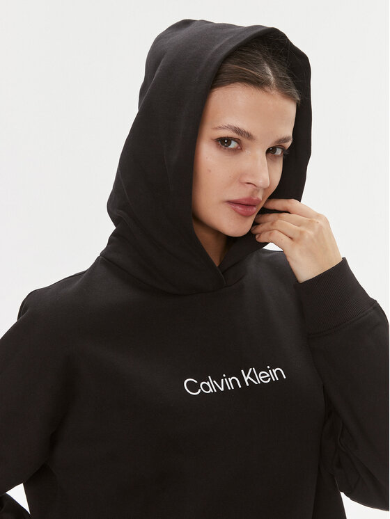 Calvin Klein Calvin Klein Rochie tricotată Hero Logo Hoodie Dress K20K206897 Negru Regular Fit