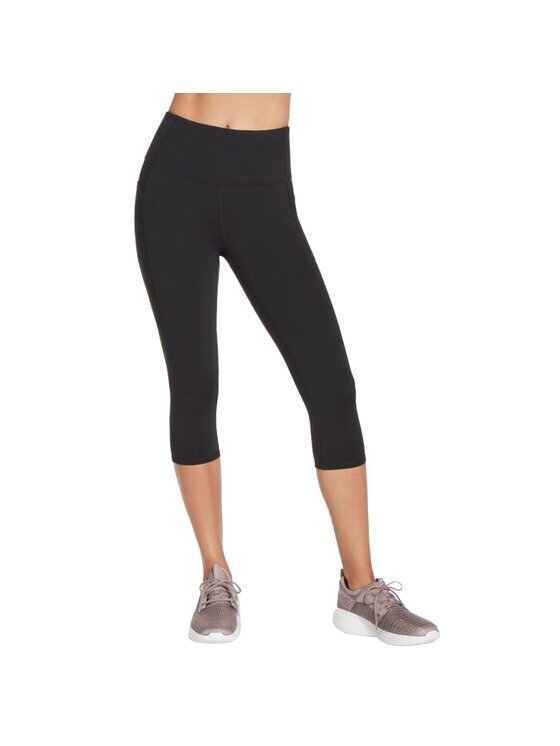 Skechers Skechers Szorty sportowe Skechers Go Walk High Waisted Capri Short Czarny Slim Fit