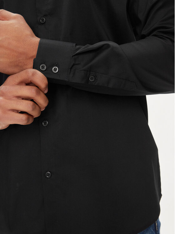 Guess Guess Hemd Sunset M1YH20 W7ZK1 Schwarz Slim Fit