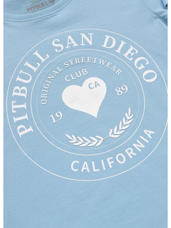 PITBULL PITBULL T-Shirt Koszulka damska HEARTIE L Błękitny Regular Fit