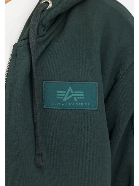 Alpha Industries Alpha Industries Bluza Backprint Zip Hoodie Zielony Regular Fit