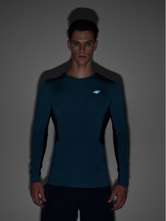 4F 4F Longsleeve 4FWAW24TFLOM252-40S Zielony Slim Fit
