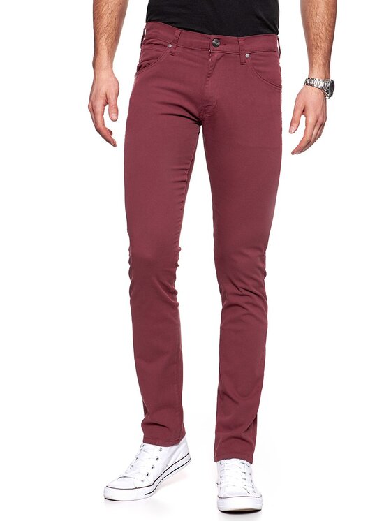 Wrangler Wrangler Spodnie materiałowe LARSTON Czerwony Slim Fit