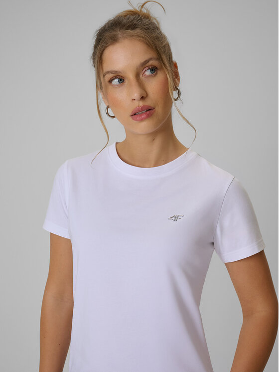 4F 4F T-Shirt BASIC+ Biały Regular Fit