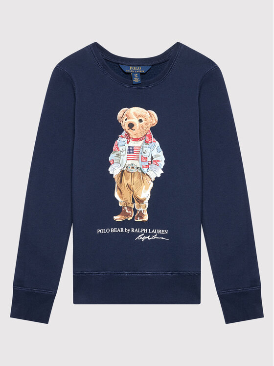 Polo Ralph Lauren Polo Ralph Lauren Džemperis ar kapuci Bear 313850652002 Tumši zils Regular Fit