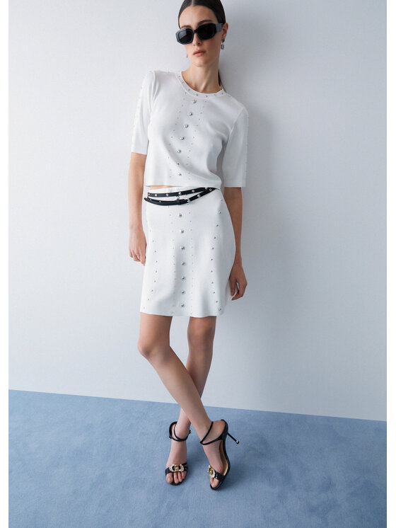 Liu Jo Liu Jo Sweter WA6092MS55N10701 Biały Regular Fit