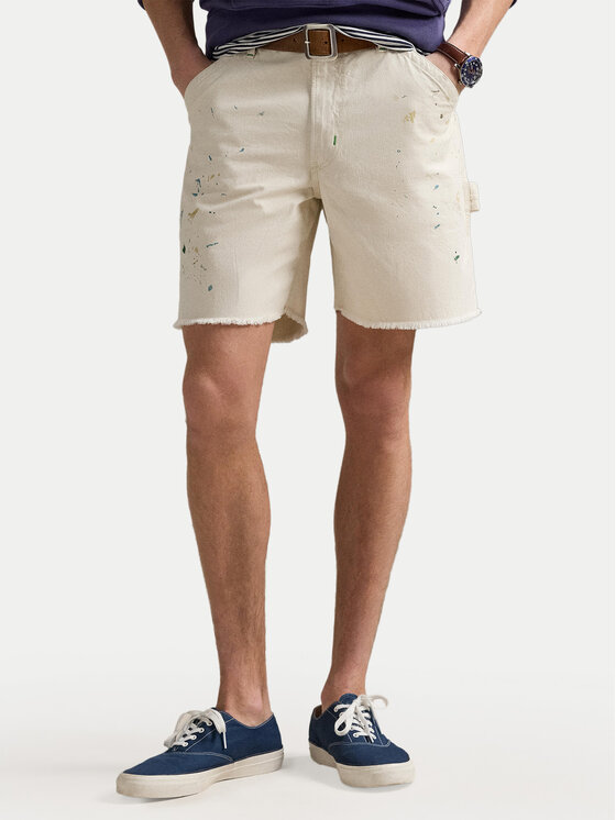 Męskie Szorty materiałowe Polo Ralph Lauren, Rozmiar 38, Białe, 710963172001