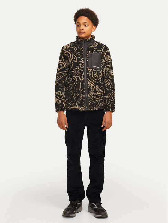 Jack & Jones Junior Jack & Jones Junior Kalhoty z materiálu Kane 12258392 Černá Relaxed Fit