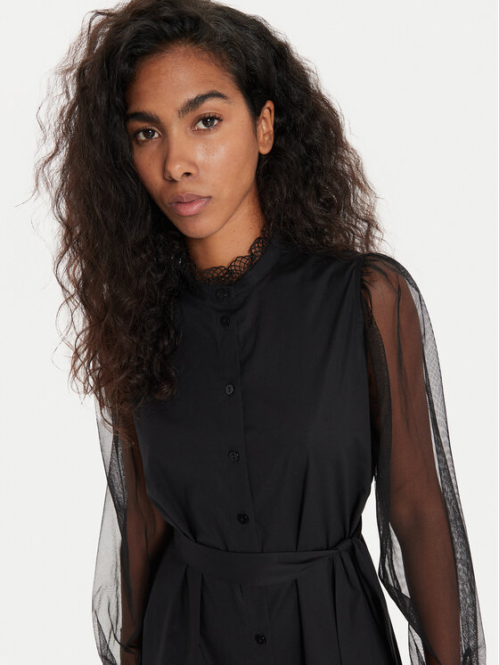 TWINSET TWINSET Kokteilinė suknelė 241TT2040 Juoda Regular Fit