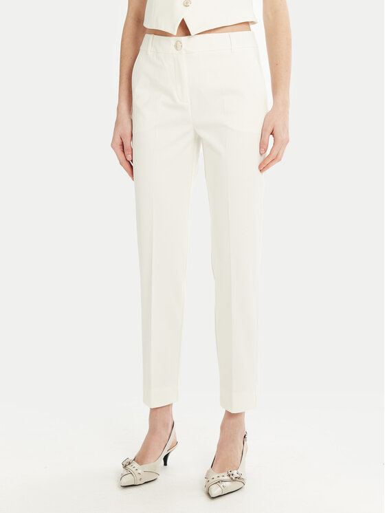 Marella Marella Pantaloni chino Dotto 2513781014 Bianco Slim Fit