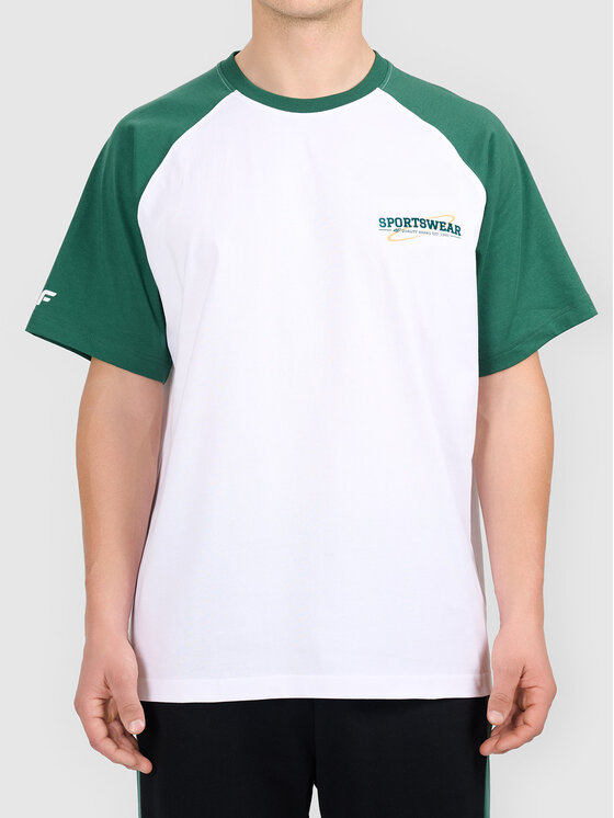 4F 4F T-Shirt 4FWAW26TTSHM3556-41S Zielony Active Fit