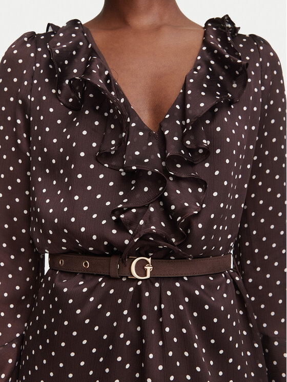 Guess Guess Vsakodnevna obleka W6YK35 W2959 Rjava Regular Fit
