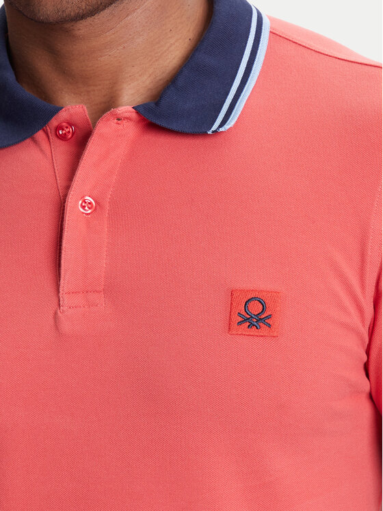 United Colors Of Benetton United Colors Of Benetton Polo 3F9HU302E Bordowy Regular Fit