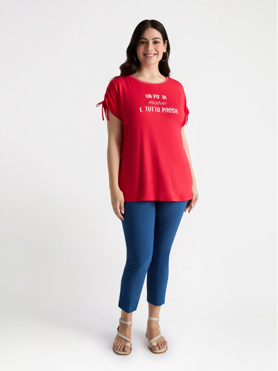 Fiorella Rubino Fiorella Rubino T-Shirt G123L008418N016 Czerwony Regular Fit