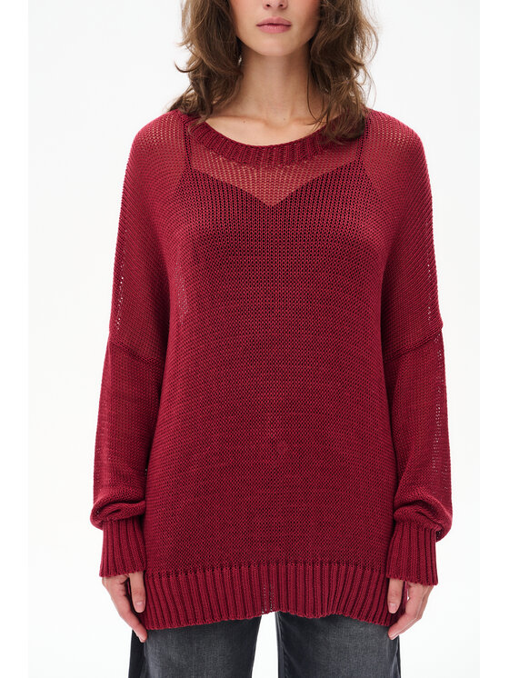 blue shadow blue shadow Sweter Fidżi Czerwony Regular Fit