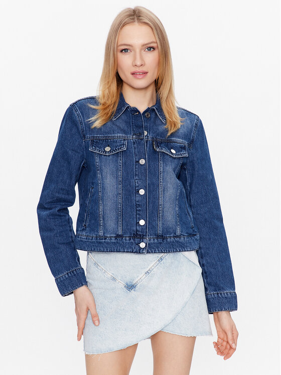 KARL LAGERFELD Jeans jakna 226W1407 Modra Regular Fit