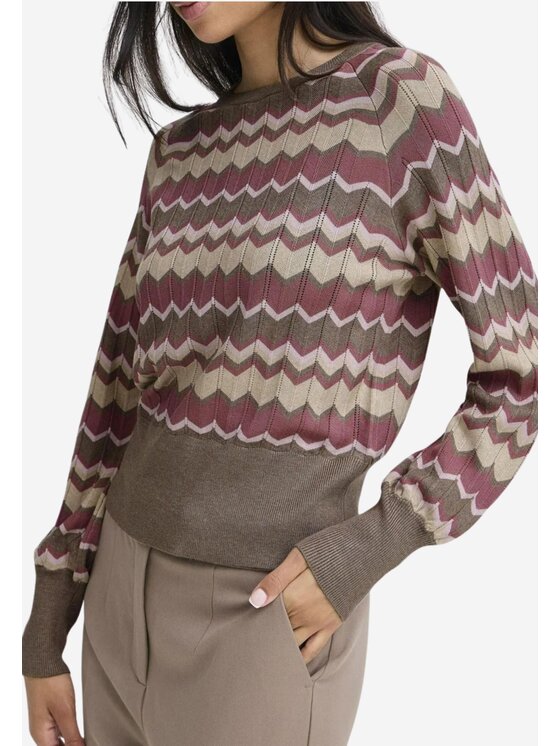 b.young b.young Maglione Maglia bymorla zigzag Rosa Regular Fit
