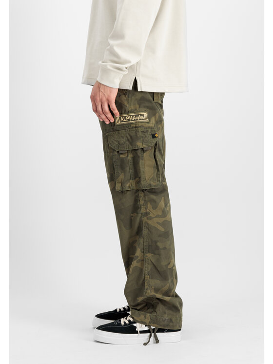 Alpha Industries Alpha Industries Spodnie cargo Jet Camo Pant Zielony Straight Leg