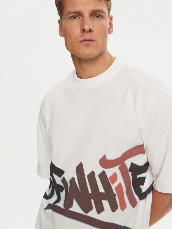 Off-White Off-White T-Shirt OMAA119G21JER0050129 Biały Regular Fit