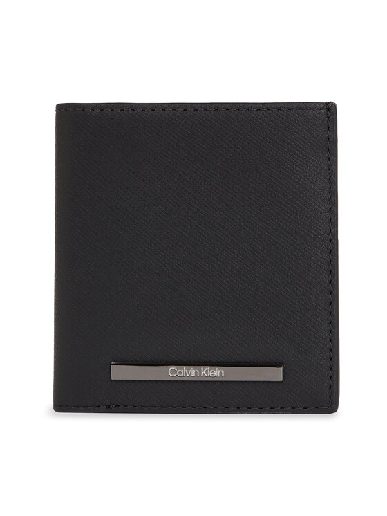 Calvin Klein Calvin Klein Μεγάλο Πορτοφόλι Ανδρικό Modern Bar Trifold 6Cc W/Coin K50K511836 Μαύρο