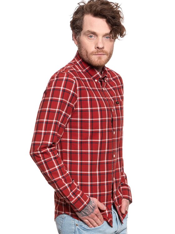 Lee Lee Camicia BUTTON DOWN Rosso Regular Fit