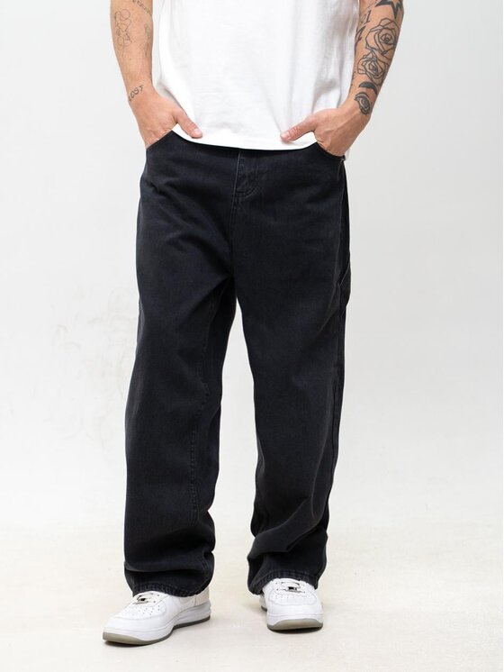 Jigga Wear Jigga Wear Jeansy Szerokie luźne za duże bagy 128284 Czarny Baggy Fit