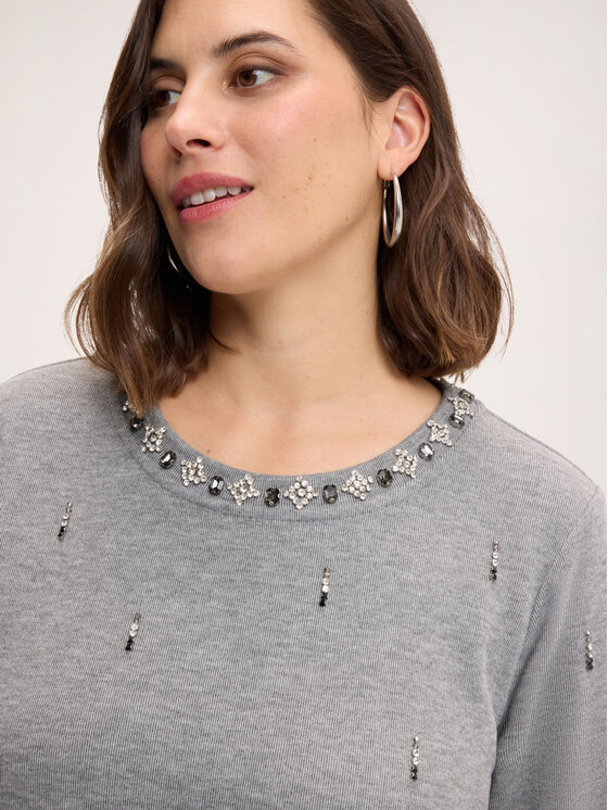 Fiorella Rubino Fiorella Rubino Bluza G875L009481N013 Szary Boxy Fit