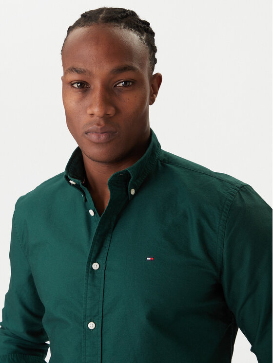 Tommy Hilfiger Tommy Hilfiger Camicia Solid Heritage MW0MW35774 Verde Regular Fit