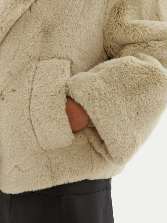 BOSS Boss Pelzmantel Curmeta 50524986 Beige Oversize