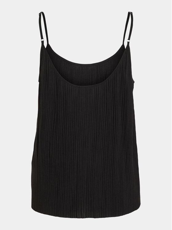 Vila Vila Top Plisa 14096337 Czarny Relaxed Fit