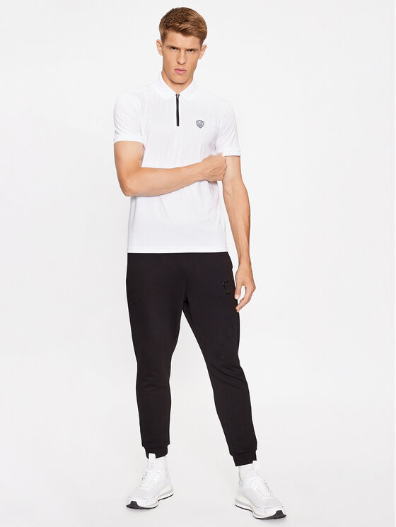 EA7 Emporio Armani EA7 Emporio Armani Тениска с яка и копчета 8NPF13 PJRGZ 1100 Бял Regular Fit