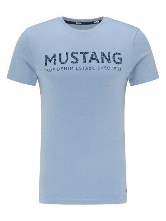 Mustang Mustang T-Shirt AARON C PRINT Niebieski Slim Fit
