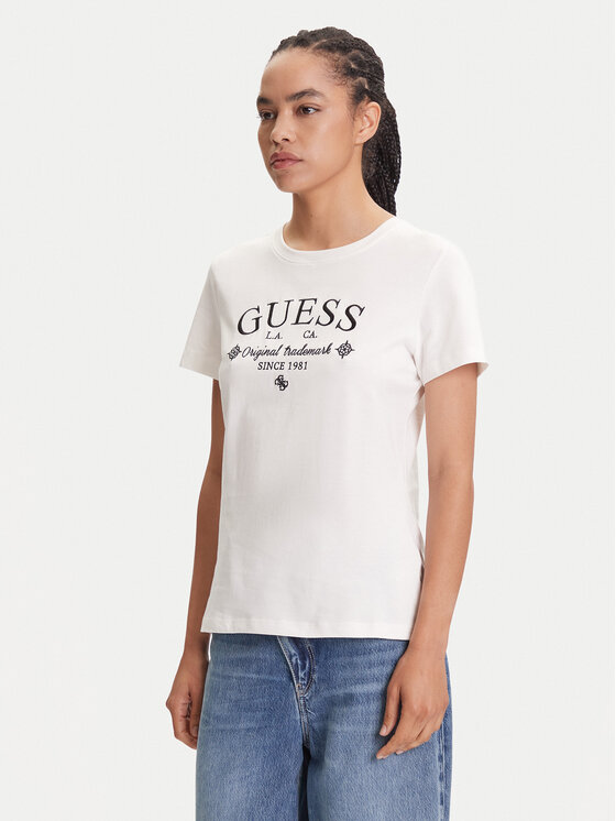 Guess Tričko V5YI03 I3Z14 Biela Regular Fit