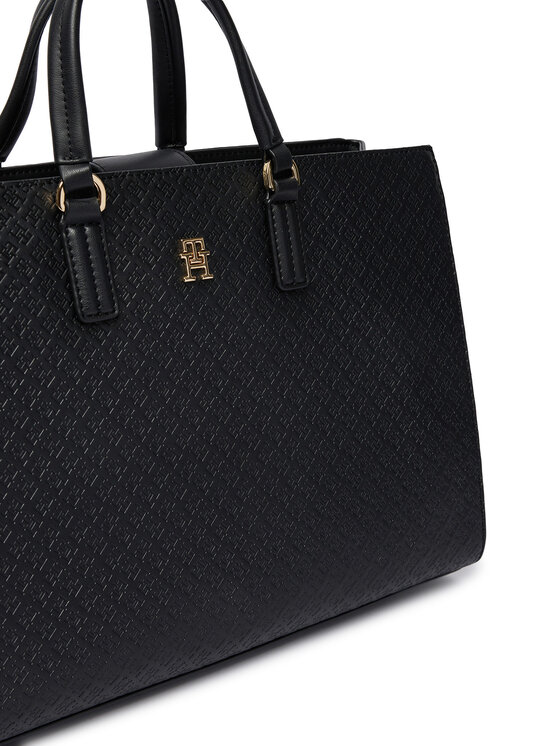 Tommy Hilfiger Tommy Hilfiger Táska Th Daily Satchel Mono AW0AW18418 Fekete