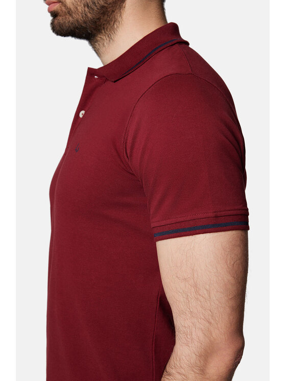 Lancerto Lancerto Polo Morty PO073124000019 Bordowy Regular Fit