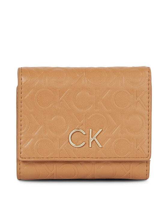Portofel pentru femei Calvin Klein Re-Lock Trifold Xs Emb K60K611321 Maro