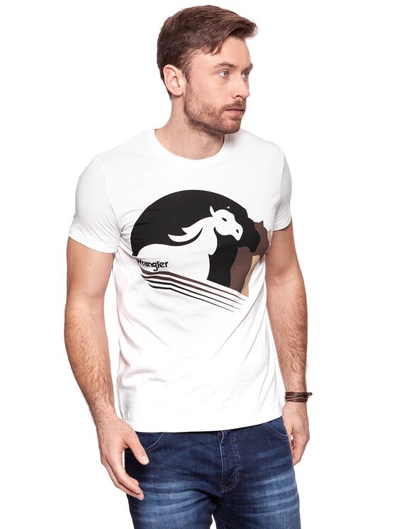 Wrangler Wrangler T-shirt GRAPHIC TEE Bianco Regular Fit