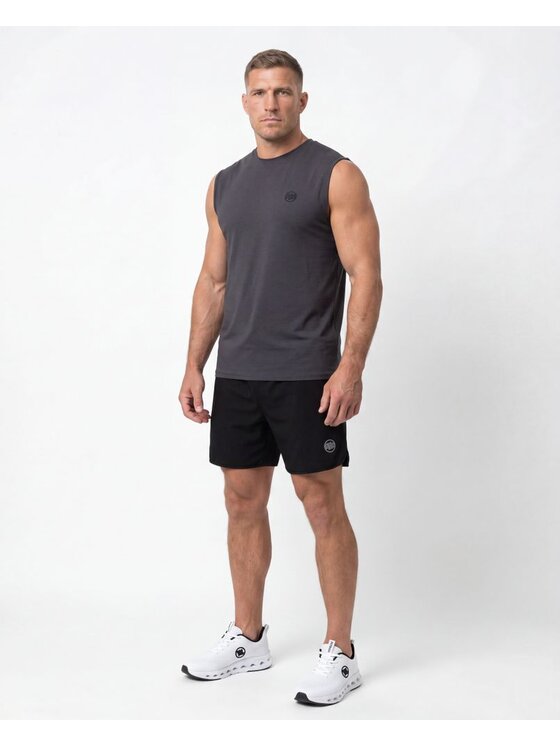 PITBULL PITBULL Koszulka techniczna Casual Sport SMALL LOGO II Szary Regular Fit