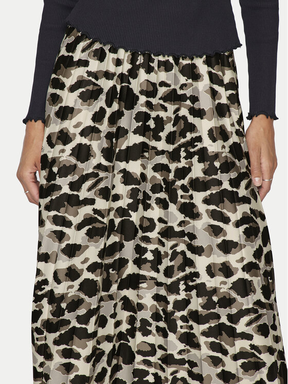 Vila Vila Plisovaná sukňa Nitban Print 14068477 Béžová Regular Fit