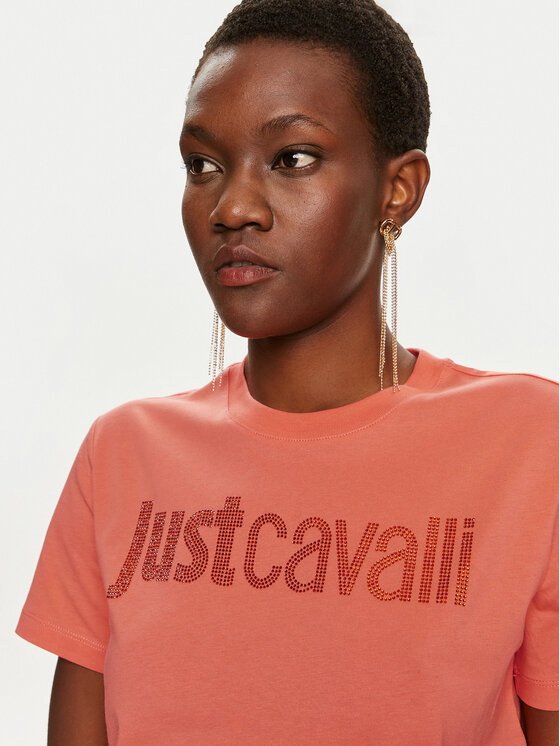 Just Cavalli Just Cavalli T-Shirt 76PAHE03 Różowy Regular Fit