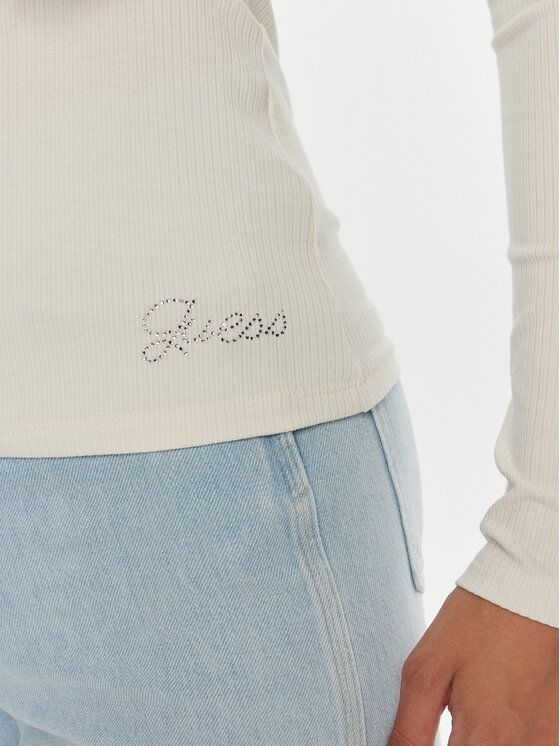 Guess Guess Bluză Kyla W4BP51 KBCO2 Alb Regular Fit