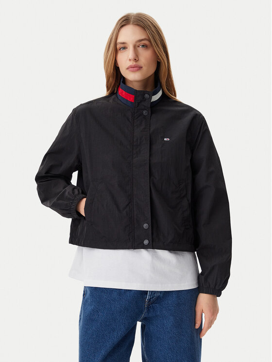 Tommy Jeans Tommy Jeans Bunda pro přechodné období Essential DW0DW20439 Černá Regular Fit