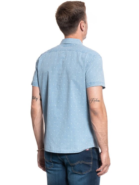 Wrangler Wrangler Camicia SS 1 PKT SHIRT Blu Regular Fit