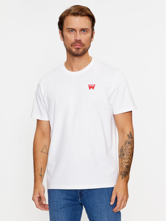 Wrangler Wrangler T-shirt Sign Off 112341126 Bianco Regular Fit