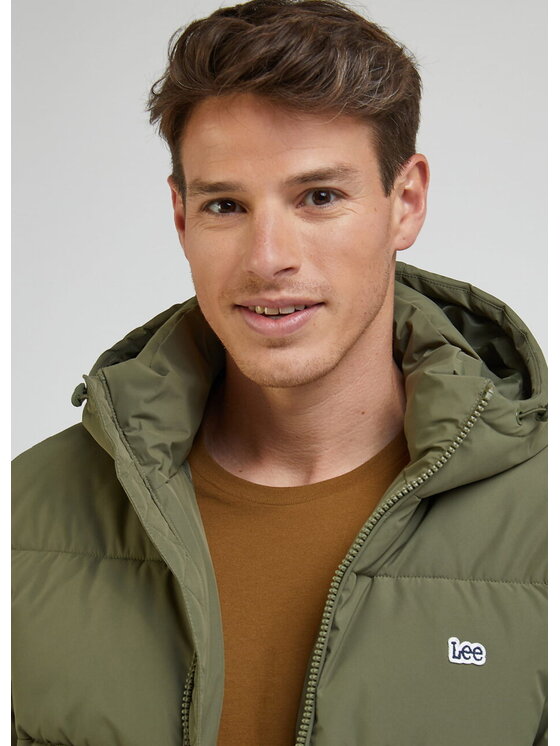 Lee Lee Kurtka zimowa PUFFER JACKET Zielony Regular Fit