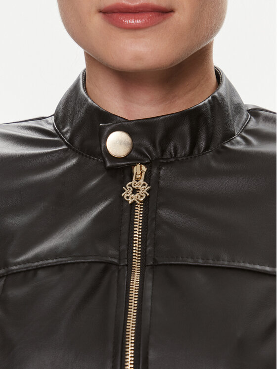 Rinascimento Rinascimento Jacke aus Kunstleder CFC0117800003 Schwarz Regular Fit