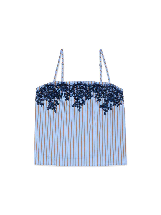 Oltre Oltre Bluzka 2085J000865N0R4 Turkusowy Baggy Fit