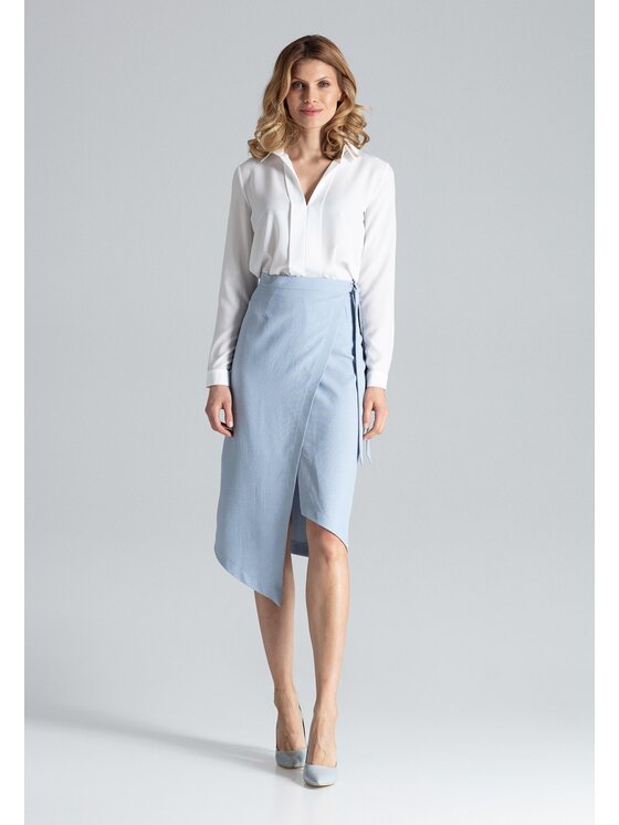 FIGL FIGL Spódnica midi M629 Niebieski jasny Straight Fit